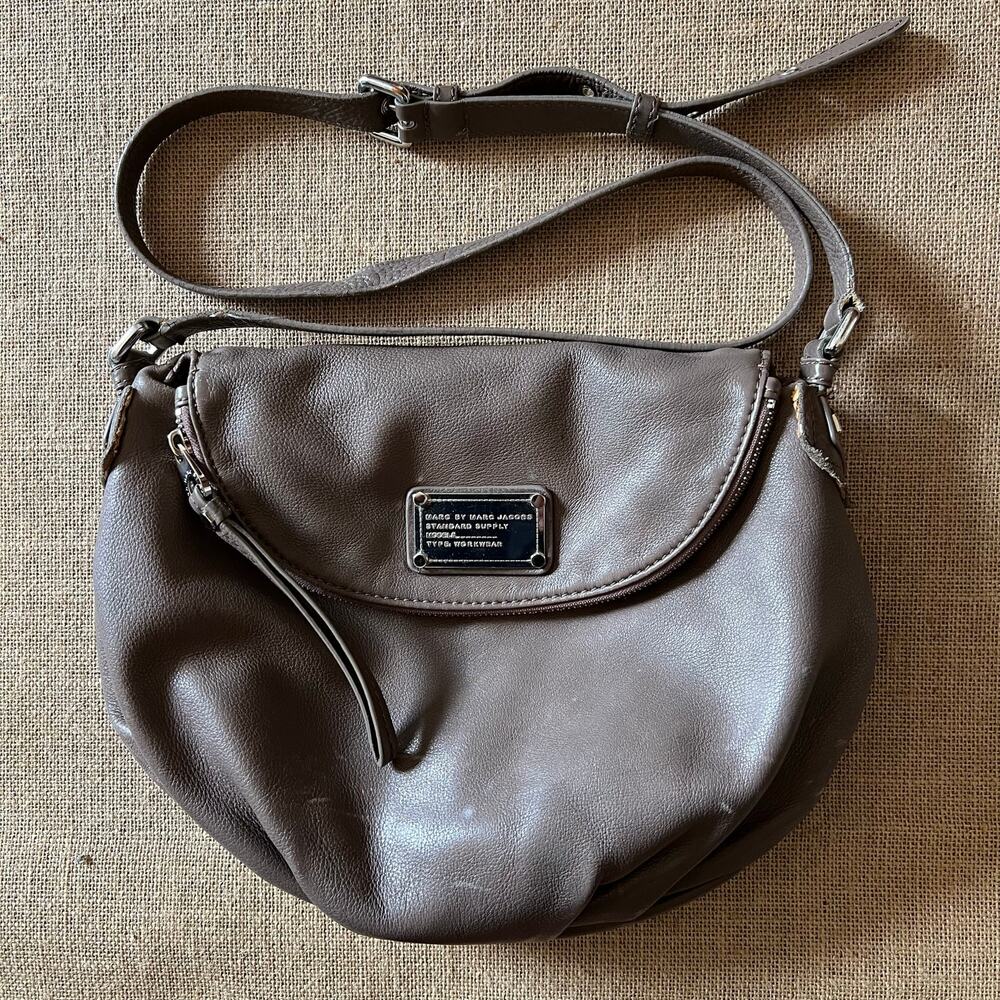 Marc by Marc Jacobs Mini Natasha Crossbody Leather Bag Taupe